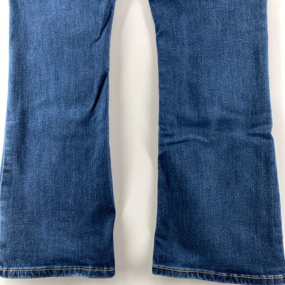 Warehouse One Jeans Women's 33 Short Curvy Bootcut Denim 5 Pocket Blue Whiskered - Picture 5 of 13